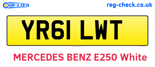 YR61LWT are the vehicle registration plates.