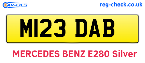 M123DAB are the vehicle registration plates.