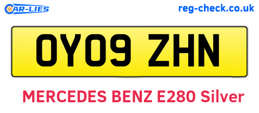 OY09ZHN are the vehicle registration plates.