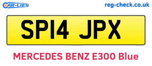SP14JPX are the vehicle registration plates.