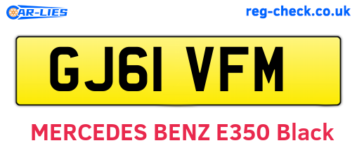 GJ61VFM are the vehicle registration plates.