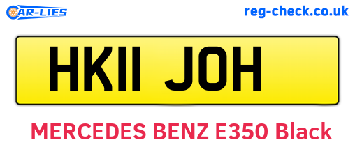 HK11JOH are the vehicle registration plates.