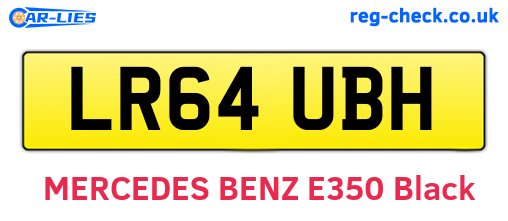 LR64UBH are the vehicle registration plates.
