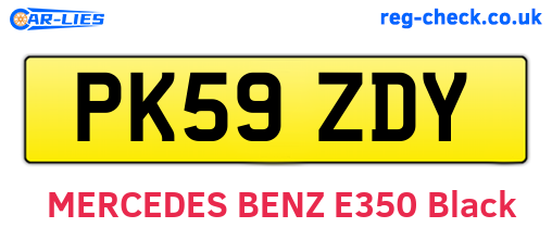 PK59ZDY are the vehicle registration plates.