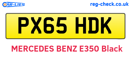PX65HDK are the vehicle registration plates.