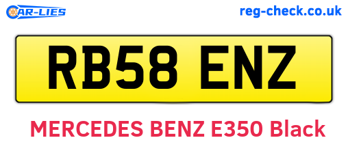 RB58ENZ are the vehicle registration plates.