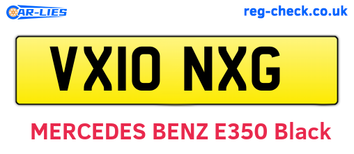 VX10NXG are the vehicle registration plates.