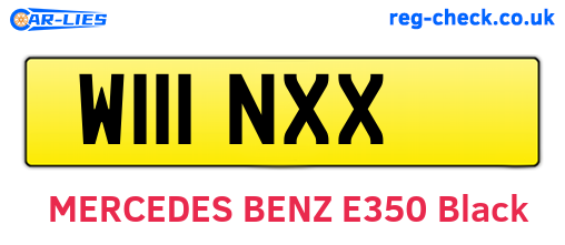 W111NXX are the vehicle registration plates.