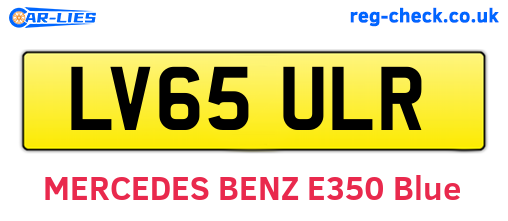 LV65ULR are the vehicle registration plates.