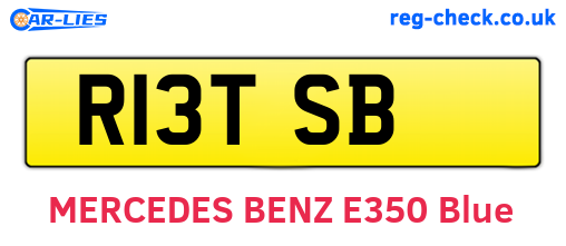 R13TSB are the vehicle registration plates.