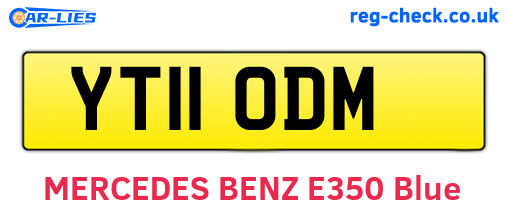 YT11ODM are the vehicle registration plates.