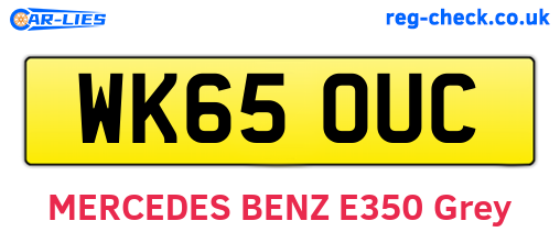 WK65OUC are the vehicle registration plates.