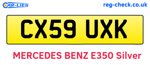 CX59UXK are the vehicle registration plates.