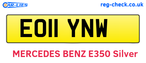 EO11YNW are the vehicle registration plates.