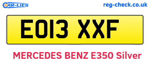 EO13XXF are the vehicle registration plates.