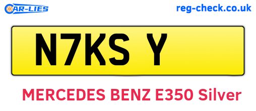 N7KSY are the vehicle registration plates.