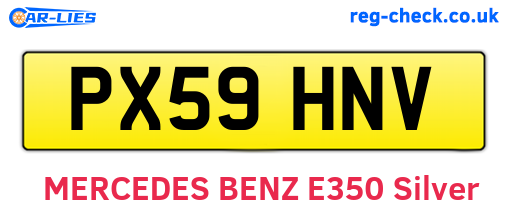 PX59HNV are the vehicle registration plates.