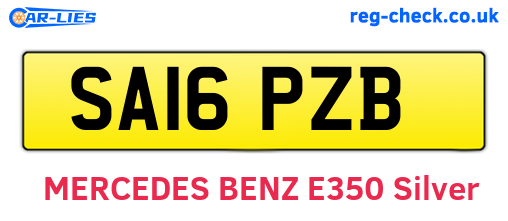 SA16PZB are the vehicle registration plates.