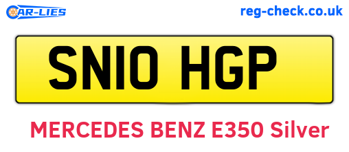 SN10HGP are the vehicle registration plates.