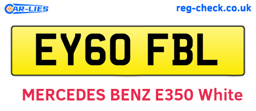 EY60FBL are the vehicle registration plates.