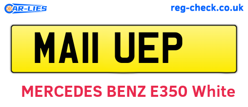 MA11UEP are the vehicle registration plates.
