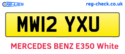 MW12YXU are the vehicle registration plates.