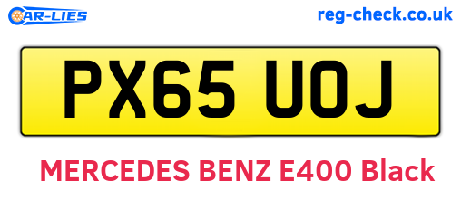 PX65UOJ are the vehicle registration plates.