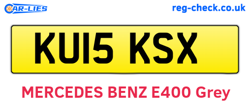 KU15KSX are the vehicle registration plates.