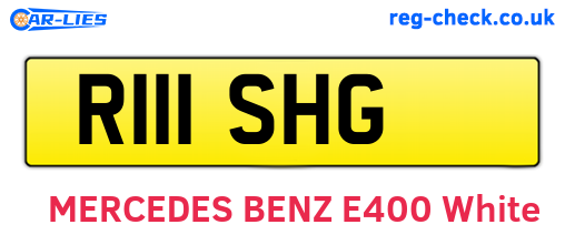 R111SHG are the vehicle registration plates.