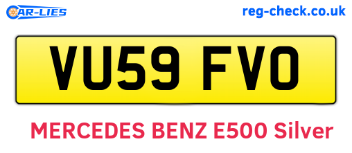 VU59FVO are the vehicle registration plates.