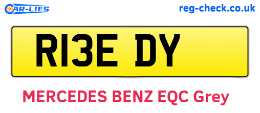 R13EDY are the vehicle registration plates.
