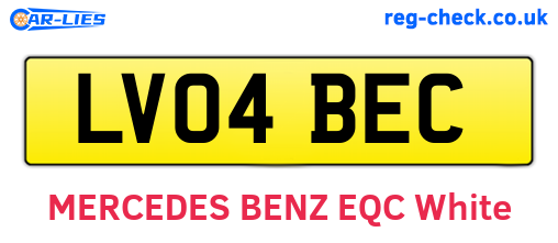 LV04BEC are the vehicle registration plates.
