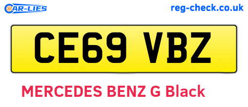 CE69VBZ are the vehicle registration plates.