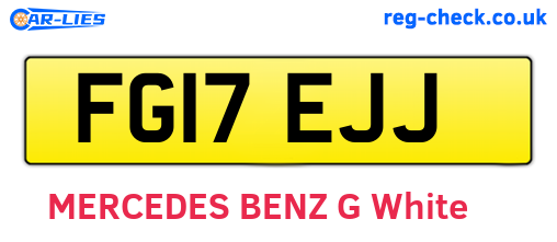 FG17EJJ are the vehicle registration plates.