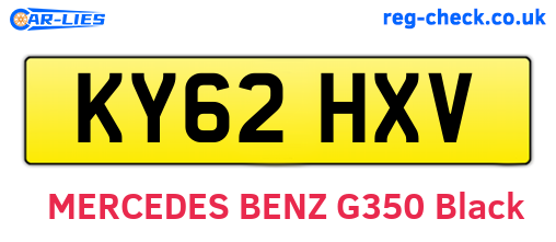 KY62HXV are the vehicle registration plates.