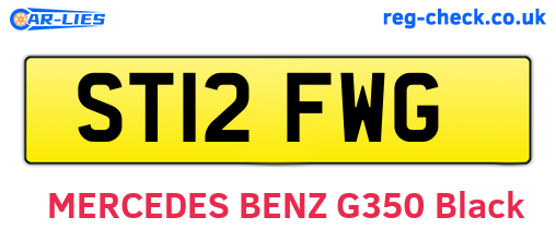 ST12FWG are the vehicle registration plates.