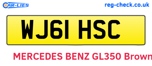 WJ61HSC are the vehicle registration plates.