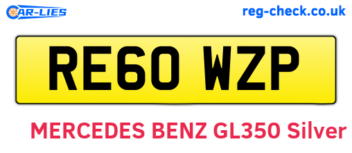 RE60WZP are the vehicle registration plates.