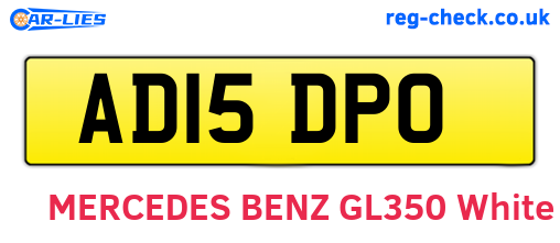 AD15DPO are the vehicle registration plates.