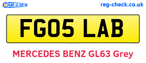 FG05LAB are the vehicle registration plates.