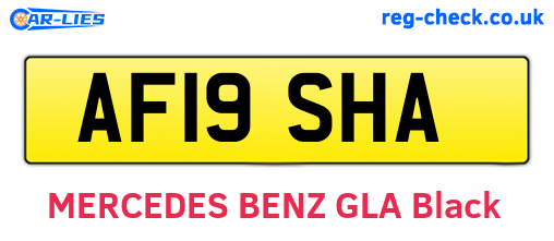 AF19SHA are the vehicle registration plates.