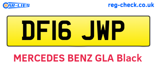 DF16JWP are the vehicle registration plates.