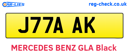 J77AAK are the vehicle registration plates.