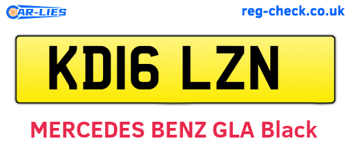 KD16LZN are the vehicle registration plates.