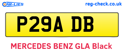 P29ADB are the vehicle registration plates.
