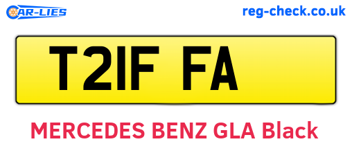 T21FFA are the vehicle registration plates.