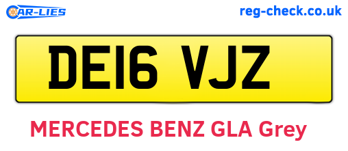 DE16VJZ are the vehicle registration plates.