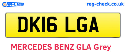 DK16LGA are the vehicle registration plates.