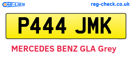 P444JMK are the vehicle registration plates.