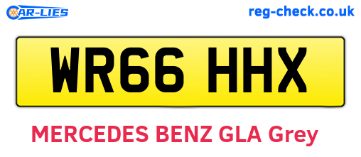 WR66HHX are the vehicle registration plates.